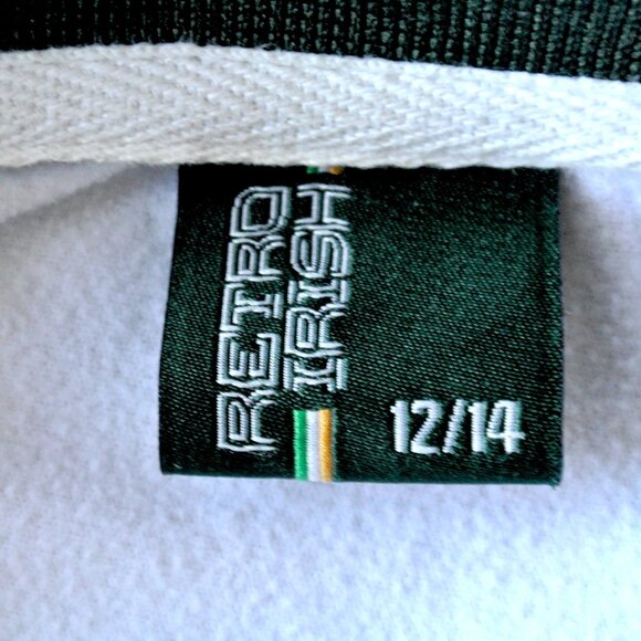 Women's Retro Irish White Green Ireland 50 Embroidered Track Jacket Size 12/14 - Picture 7 of 11